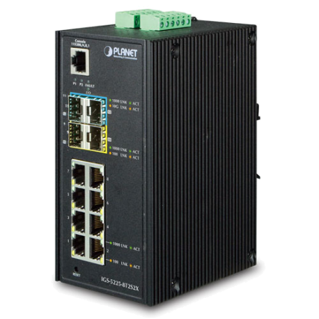 IGS-5225-8T2S2 - Switch industriel IP30 Manageable L2+ 8 ports Gigabit Ethernet, 2 ports SFP & 2 ports SFP+ 10G