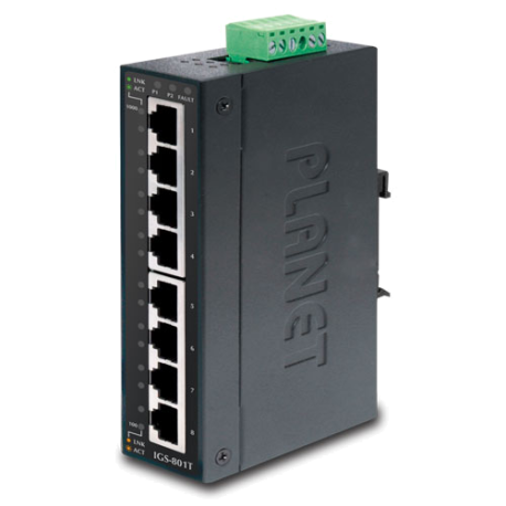 IGS-801T - Switch industriel IP30 Plug & Play 8 ports Gigabit Ethernet, température étendue