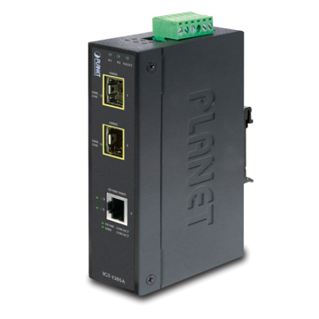 IGT-1205AT - Convertisseur de média industriel IP30 Gigabit Ethernet vers 2 ports SFP