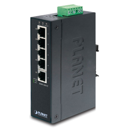 ISW-501T - Switch industriel IP30 Plug & Play 5 ports Fast Ethernet, température étendue