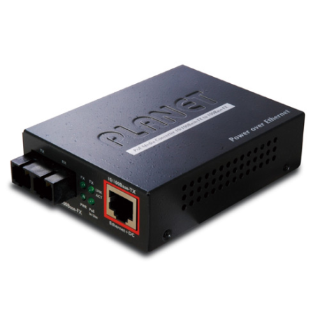 FTP-802 & 802S15 - Convertisseurs de média Fast Ethernet 10/100Base-TX PoE 802.3af vers 100Base-FX