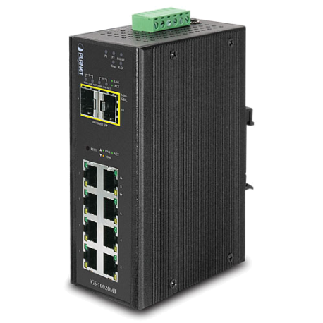IGS-10020MT - Switch industriel IP30 manageable L2+ 8 ports Gigabit Ethernet & 2 ports SFP