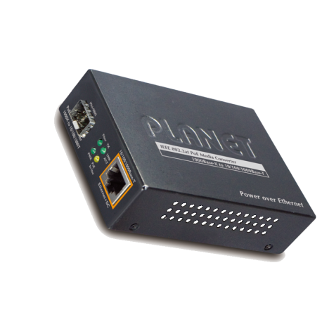 GTP-805A - Convertisseur de média Gigabit Ethernet PoE+ vers 1 emplacement SFP 100/1000Base-X