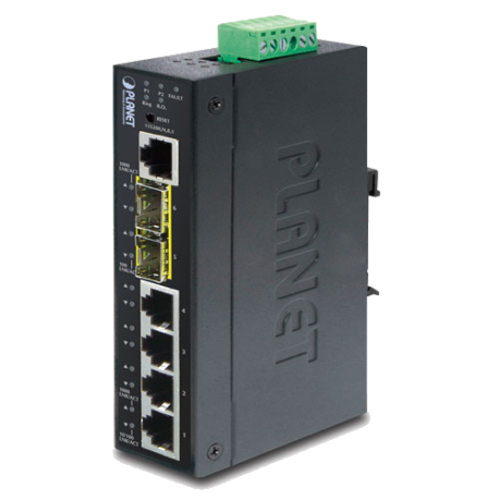 IGS-5225-4T2S - Switch industriel IP30 manageable L2+, 4 ports Gigabit, 2 emplacements SFP 100/1000Base-X