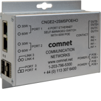 CNGE2+2SMSPOE - Switch industriel semi manageable 2 ports 10/100/1000Base-TX PoE, 2 emplacements SFP, température étendue