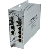 CNFE62USPOE - Switch industriel semi manageable Fast Ethernet, 6 ports 10/100Base-TX PoE+ et 2 uplink FO, température étendue