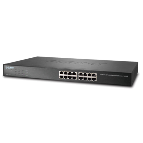 FNSW-1601 - Switch Plug & Play Fast Ethernet 16 ports, rackable 19"