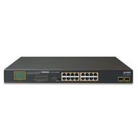 GSW-1820VHP - Switch Plug & Play Gigabit Ethernet 16 ports PoE+, 2 emplacements SFP 1000Base-X, rackable 19"