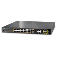 GS-4210-24P4C - Switch manageable L2, 24 ports Gigabit Ethernet PoE+ - budget PoE 220 W - 4 emplacements SFP