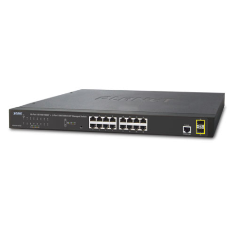GS-4210-16T2S - Switch manageable L2, 16 ports Gigabit Ethernet & 2 emplacements SFP