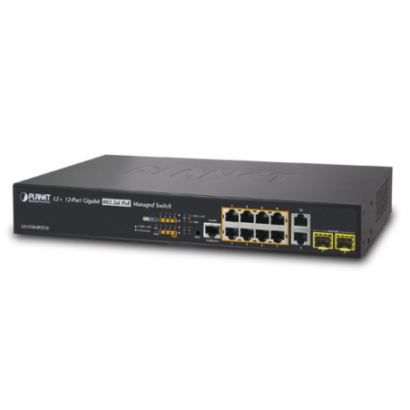 GS-5220-8P2T2S - Switch manageable L2+, 8 ports Gigabit PoE+ & 4 Uplinks 1000Base-TX & SFP