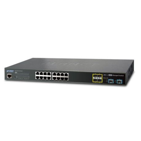 GS-5220-16T4S2X & 2XR - Switches manageables L2+, 16 ports Gigabit, 4 emplacements SFP & 2 emplacements SFP+ 10G