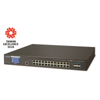 GS-5220-24T4XV - Switches manageables L2+, 16 ports Gigabit Ethernet, 2 emplacements SFP+ 10G, écran LCD