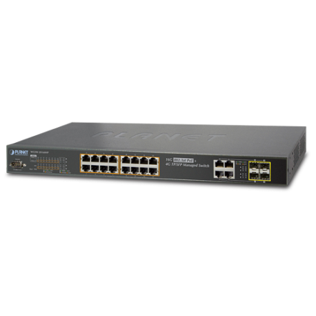 WGSW-20160HP - Switch manageable L2+, 16 ports Gigabit PoE+ & 4 ports combo