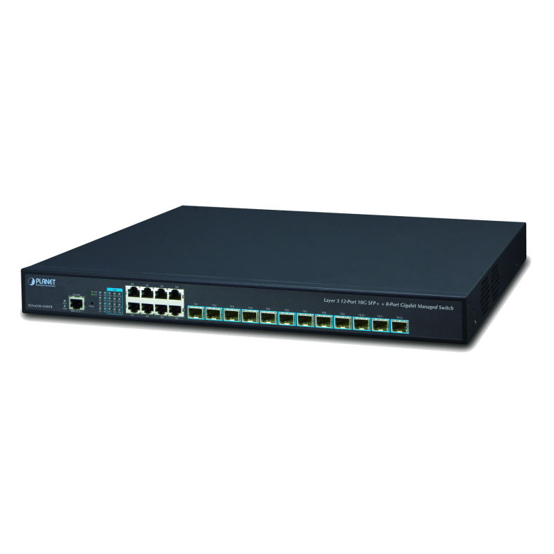 XGS-6350-12X8TR - Switch manageable L3, 12 emplacements SFP+ 10G & 8 ports  10/100/1000Base-TX, rackable 19