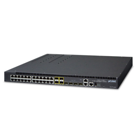 XGS3-24042 - Switch manageable & stackable L3, 24 ports Gigabit Ethernet dont 4 combo & 4 emplacements SFP+ 10G, rackable 19"