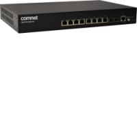 CWGE10FX2TX8MSPOE - Switch manageable L2, 8 ports Gigabit Ethernet PoE+ et 2 emplacements SFP, rackable 19"