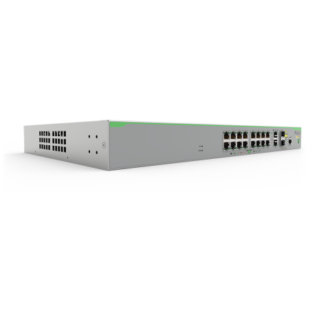 AT-FS980M/18PS - Switch CentreCOM manageable niveau 2+ Fast Ethernet 16 ports 10/100Base-TX PoE+, 2 ports Combo R45/SFP