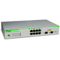 AT-GS950/8 - Switch WebSmart Gigabit Ethernet 8 ports 10/100/1000Base-TX dont 2 ports Combo RJ45/SFP