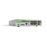 AT-GS970M/10PS - Switch CentreCOM manageable niveau 2+ Gigabit Ethernet 8 ports 10/100/1000Base-TX PoE+, 2 emplacements SFP