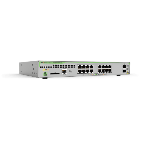 AT-GS970M/18PS - Switch CentreCOM manageable niveau 2+ Gigabit Ethernet 16 ports 10/100/1000Base-TX PoE+, 2 emplacements SFP