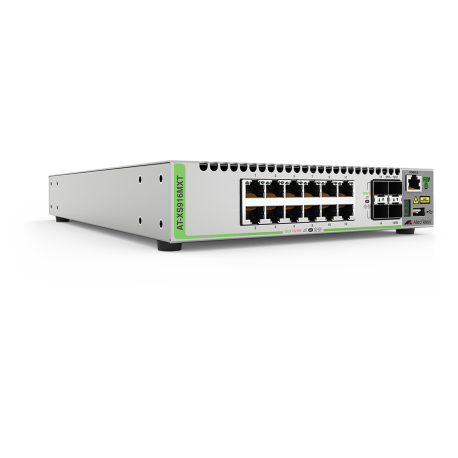 AT-XS916MXT - Switch CentreCOM manageable niveau 3, 10 Gigabit Ethernet, 12 ports 100/1000/10Gbase-T, 4 emplacements SFP+ 10G