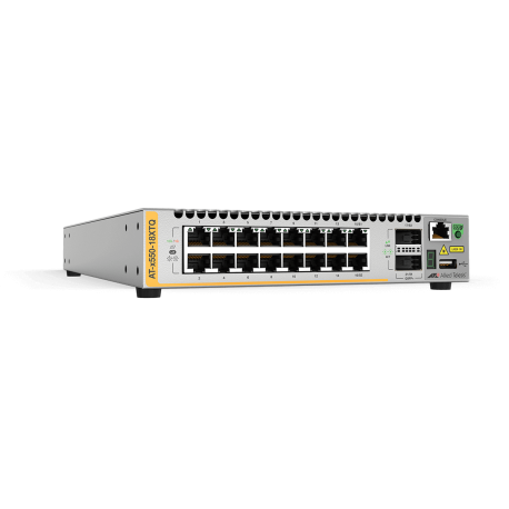 AT-X550-18XTQ - Switch manageable niveau 3, 10 Gigabit Ethernet, 16 ports 1/10Gbase-T, 2 emplacements QSFP+ 40G