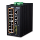 IGS-20160HPT - Switch industriel IP30 manageable L2+, 16 ports PoE+ Gigabit Ethernet, 2 emplacements SFP, 2 ports 1000TX