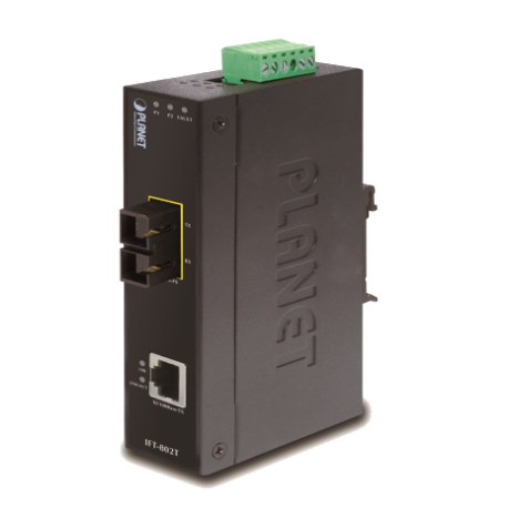 IFT-802T - Convertisseur de média industriel IP30 Fast Ethernet vers fibre optique multimode