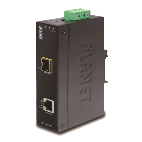 IFT-805AT - Convertisseur de média industriel IP30 Fast Ethernet vers 1 emplacement SFP