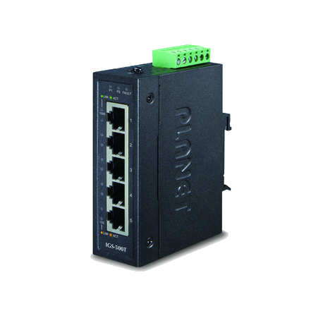 IGS-500T - Switch Industriel IP30 Plug & Play 5 ports Gigabit Ethernet, température étendue, format compact