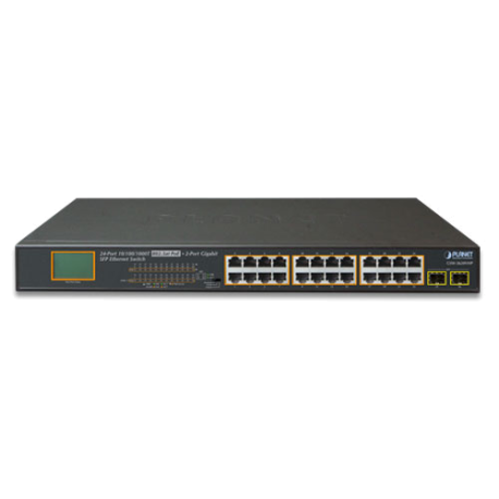 GSW-2620VHP - Switch Plug & Play Gigabit Ethernet 24 ports PoE+, 2 emplacements SFP 1000Base-X, rackable 19"