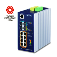 IGS-6325-8UP2S2X - Switch industriel IP30 niveau 3, 8 ports Gigabit Ethernet PoE++, 2 emplacements SFP, 2 emplacements SFP+ 10G