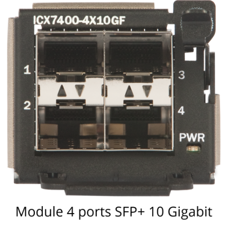 ICX7450-24P - Switch modulaire L3, 24 ports Gigabit Ethernet PoE+ dont 8 PoH, 3 slots d'extension pour modules de stack/uplink