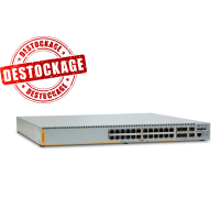 AT-x610-24Ts-X - Switch manageable niveau 3, 24 ports Gigabit Ethernet, 4 ports Combo/SFP 1000Base-X, 4 emplacements SFP+ 10G