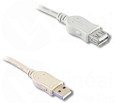 Cordon USB 2.0 A mâle/A femelle
